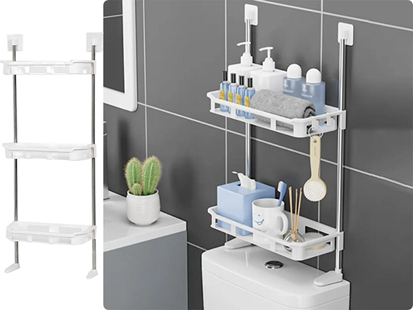 Organizator inovator pentru baie pe 3 niveluri BATHSHELF® - Instalare fără găurire organizator inovator pentru baie pe 3 niveluri bathshelf instalare fr gurire