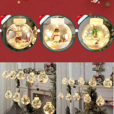 Decor sclipitor de sărbători cu diverse teme de Crăciun XMASBALL®