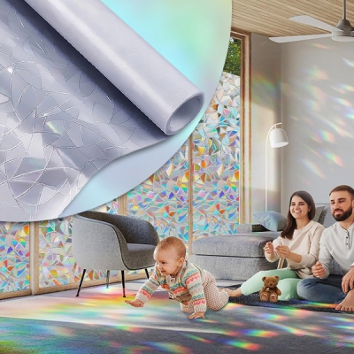 Folie decorativă pentru geamuri cu protecție UV (200 x 60 cm) - PRISMWRAP®
